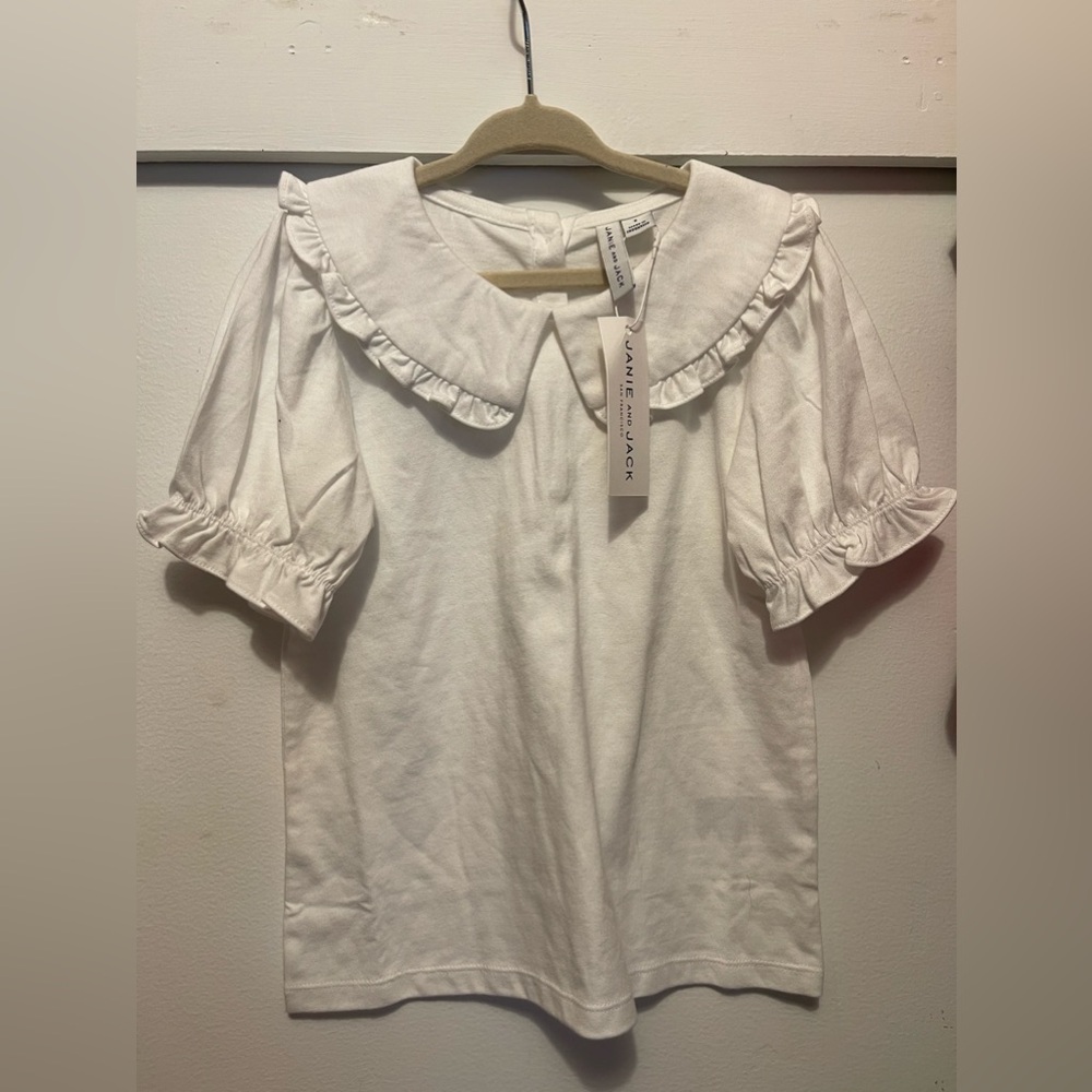 Janie and Jack NWT Size 6 Girls White Peter Pan Top
